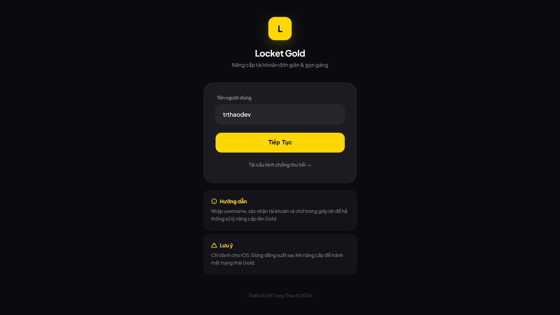 [ Share Code ] Mã nguồn website up locket gold bằng username