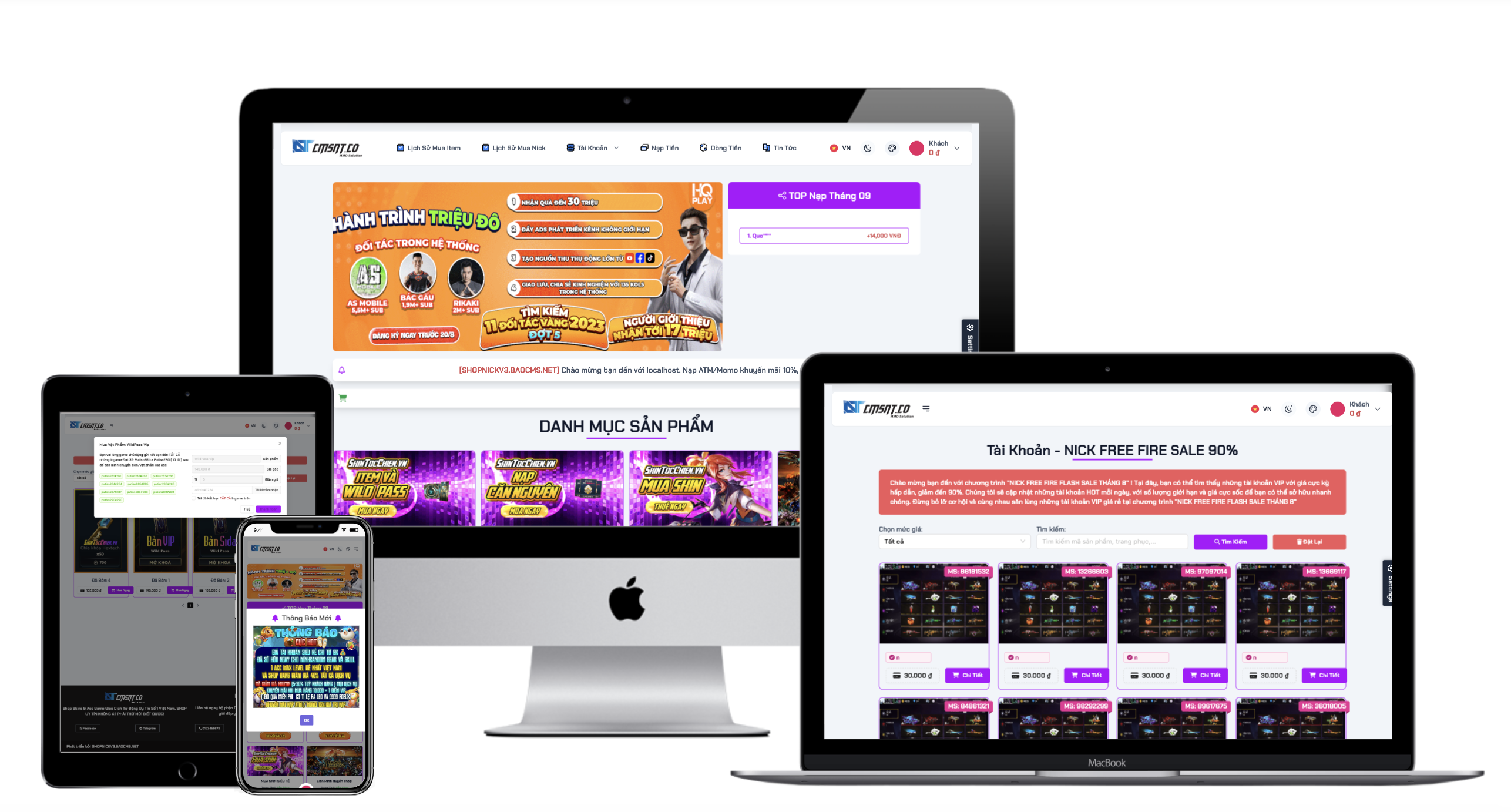 Shop Acc V3 - CMSNT Version 6136 Mới Nhất