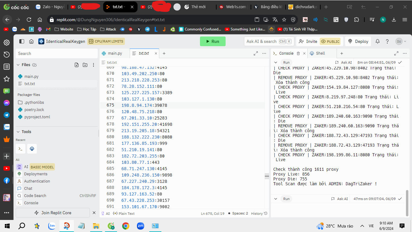 Tool Scan Proxy Live-Die Cực Nhanh Vài Nghìn Proxy Mỗi Giờ
